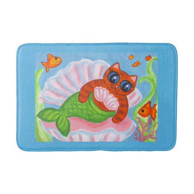Tapis de salle de bain chat sirène  (Devant)