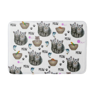 Tapis de salle de bain chaton chat miaou