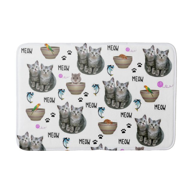 Tapis de salle de bain chaton chat miaou (Devant)