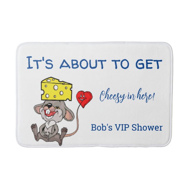 Tapis de salle de bain coeurs de souris fromage (Devant)