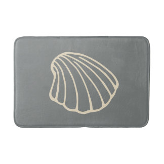 Tapis de salle de bain coquillage de plage grise
