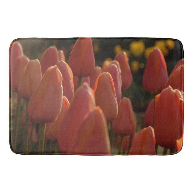 Tapis de salle de bain en fleur de tulipe rouge (Devant)