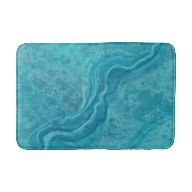 Tapis de salle de bain en marbre turquoise gras (Devant)
