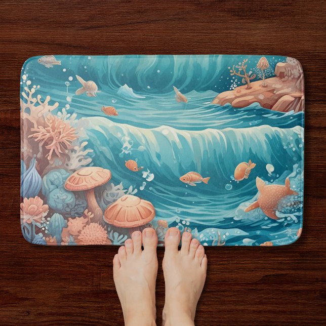 Tapis de salle de bain Océan Corail Tropical (Créateur téléchargé)