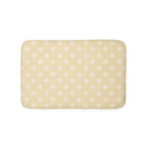 Tapis de salle de bain pois citron chiffon jaune