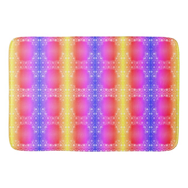 Tapis de salle de bain rayé coloré (Devant)