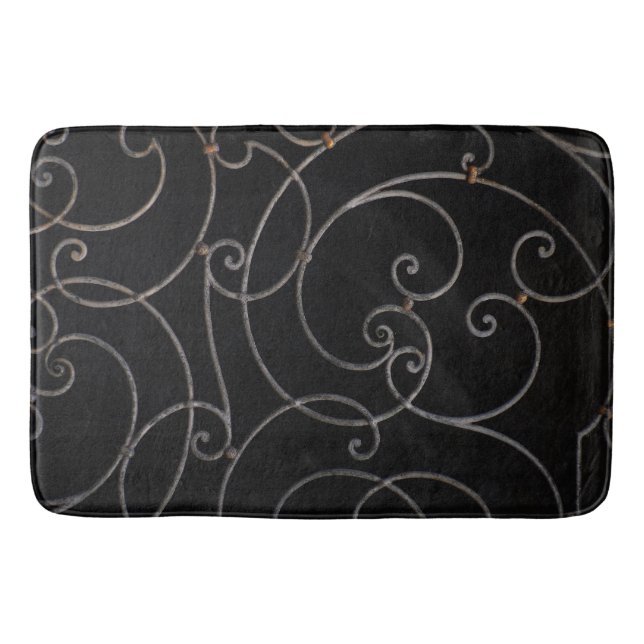 Tapis de salle de bain Tourbillons Noir/Argent (Devant)