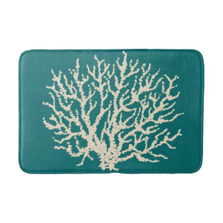 Tapis de salle de bain turquoise vif nautique