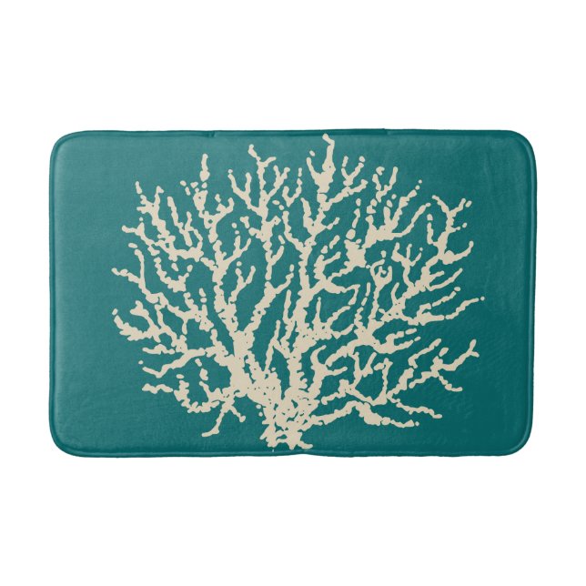 Tapis de salle de bain turquoise vif nautique (Devant)