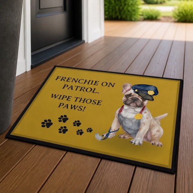 Tapis de sécurité pour porte avec Bouledogue Franç (Créateur téléchargé)