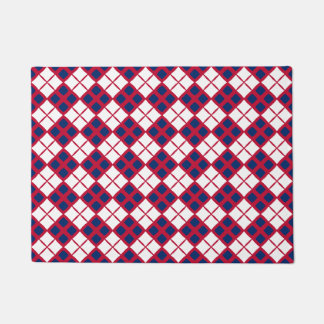 Tapis de sol à carreaux rouge, blanc et bleu