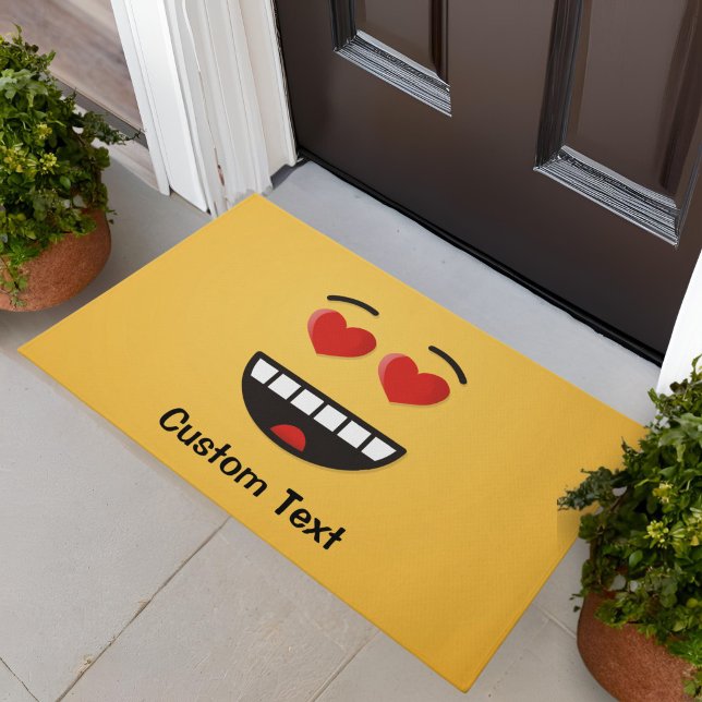 Tapis de sol avec visage souriant aux yeux en form (Créateur téléchargé)