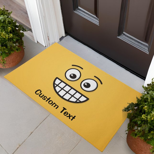 Tapis de sol avec visage souriant aux yeux ouverts (Créateur téléchargé)