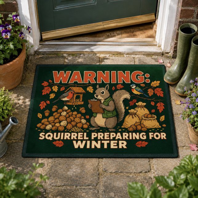 Tapis de sol Avertissement Écureuil Se préparant p (Créateur téléchargé)