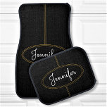 Tapis De Sol Classé Elegant Personnalisé Nom Personnalisé Noir<br><div class="desc">Ajoutez un nom et créez facilement vos tapis de sol personnalisés. Cliquez sur PERSONNALISER pour modifier la couleur de l'arrière - plan. Vous pouvez TRANSFÉRER ce DESIGN sur d'autres produits Zazzle et l'ajuster à la plupart des articles Zazzle. Vous pouvez également cliquer sur le bouton PERSONNALISER pour ajouter, supprimer ou...</div>