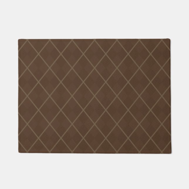 Tapis de sol classique marron à carreaux d'argyle (Devant)