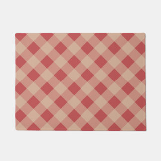 Tapis de sol de cuisine à carreaux rouges Country