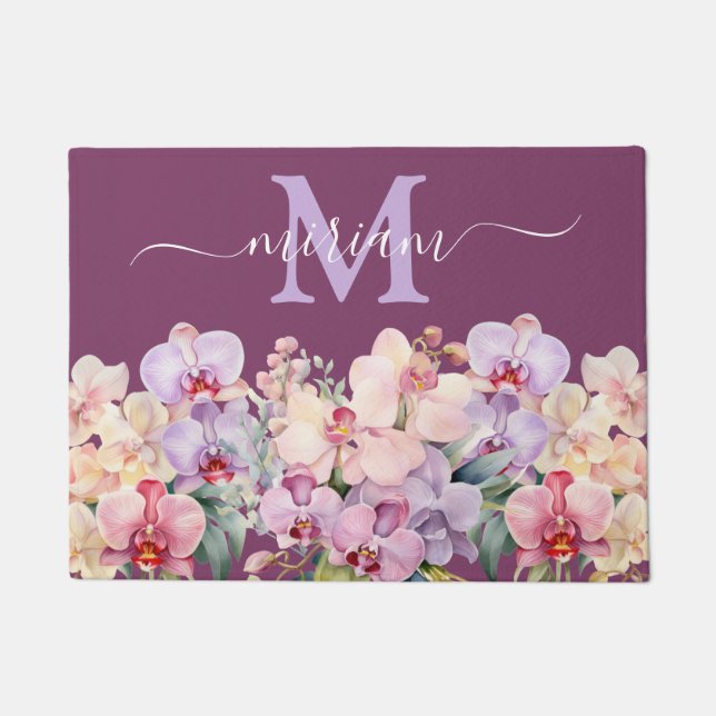 Tapis de sol de cuisine de luxe : Orchidées roses  (Devant)