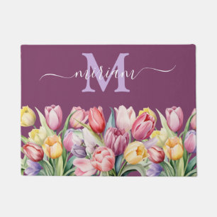 Tapis de sol de cuisine de luxe : Tulipes roses et