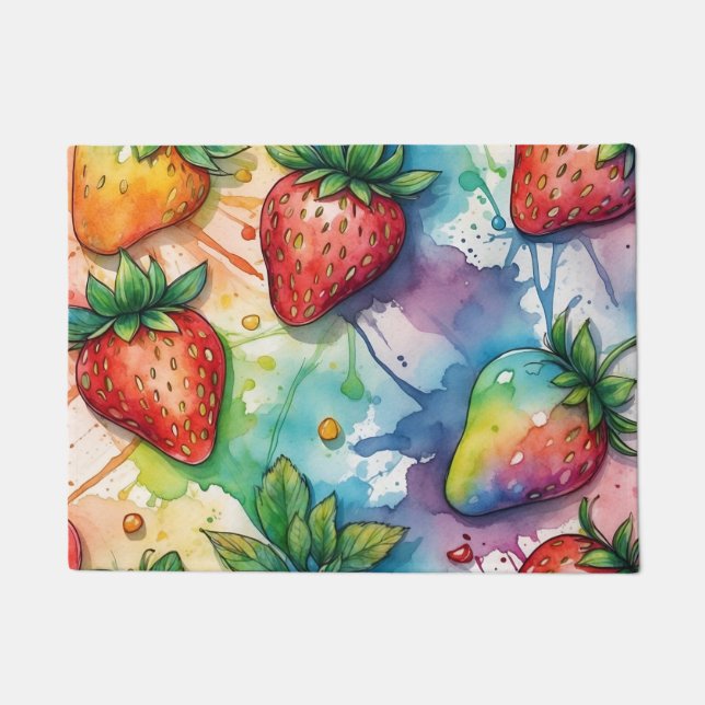 Tapis de sol de cuisine fraise fraises (Devant)
