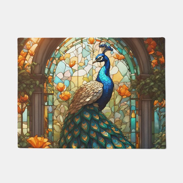 Tapis de sol de cuisine Peacock en verre teinté (Devant)