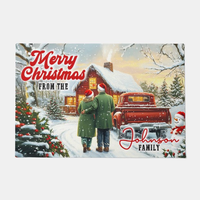 Tapis de sol de Noël - Bienvenue aux Fêtes de Fin  (Devant)