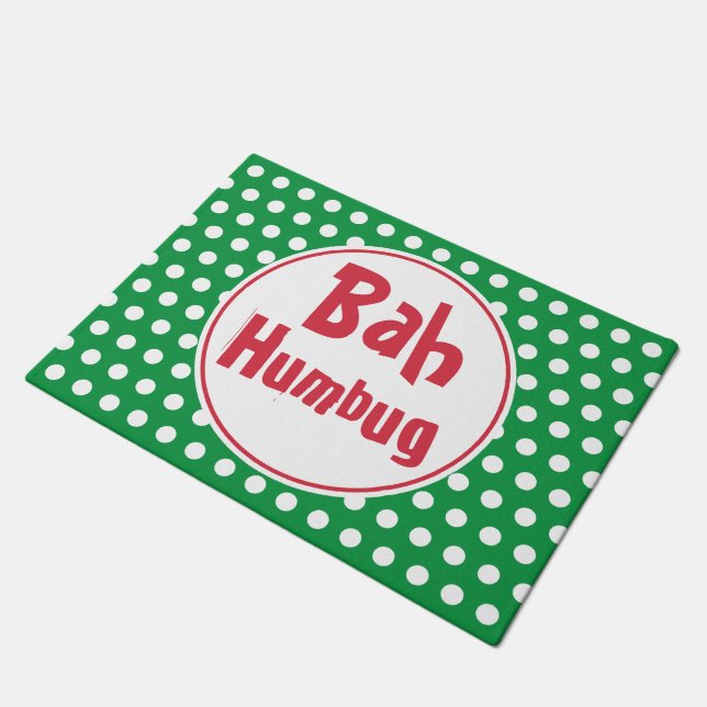 Tapis de sol de Noël Funny Bah Humbug  (Incliné)