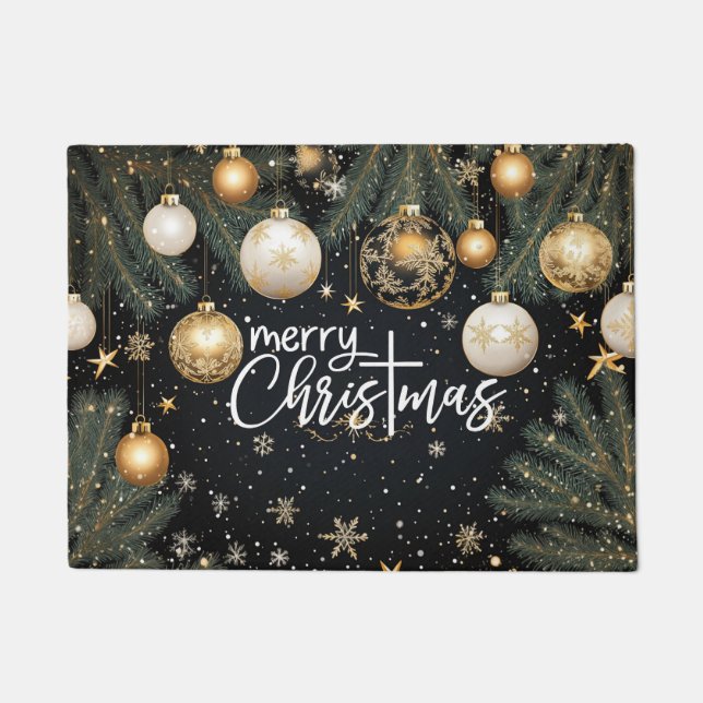 Tapis de sol de Noël Joyeuses Fêtes – Bienvenue fe (Devant)