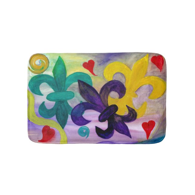 Tapis de sol de salle de bain ou de cuisine fleur  (Devant)