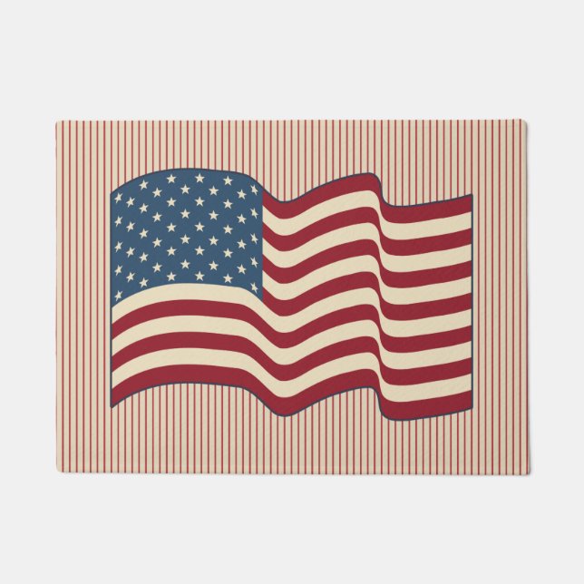 Tapis de sol drapeau américain patriotique Cadeau (Devant)