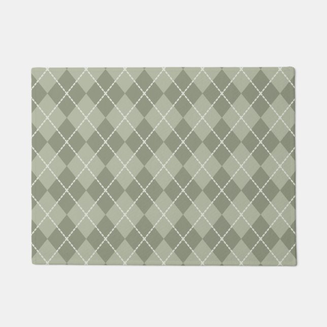 Tapis de sol en vert poussiéreux à carreaux (Devant)