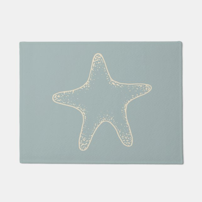 Tapis de sol étoile de mer Aqua poussiéreux (Devant)