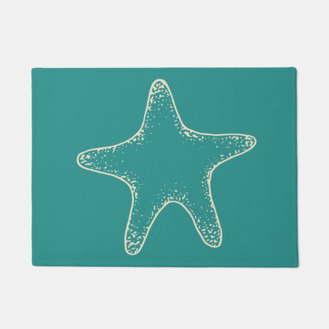 Tapis de sol étoile de mer turquoise (Devant)