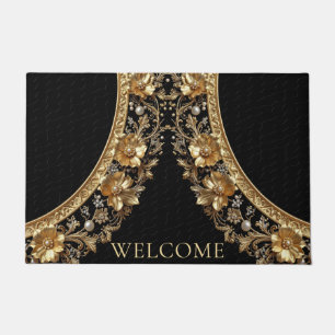 Tapis de sol Fleurs Ornementales Dorées