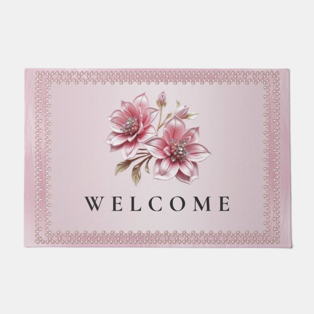 Tapis de sol Fleurs Roses Modernes (Devant)