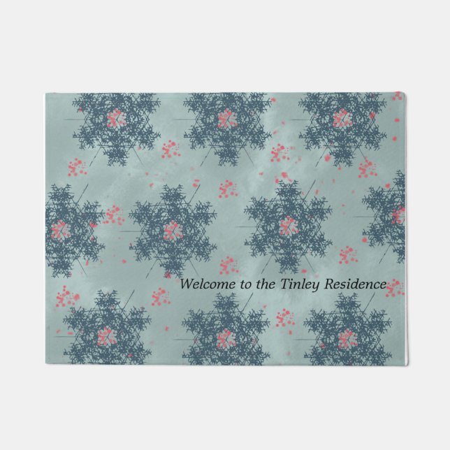 Tapis de sol flocon de neige sarcelle motif (Devant)