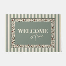 Tapis de sol floral vintage à rayures superposées