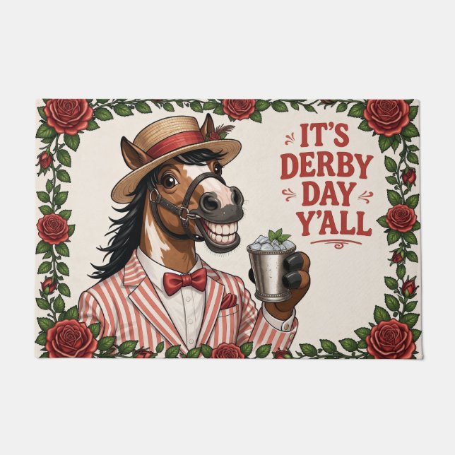 Tapis de sol inspiré du jour du Derby de chevaux (Devant)