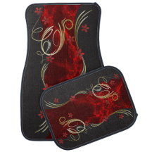Joli design floral en marbre rouge profond