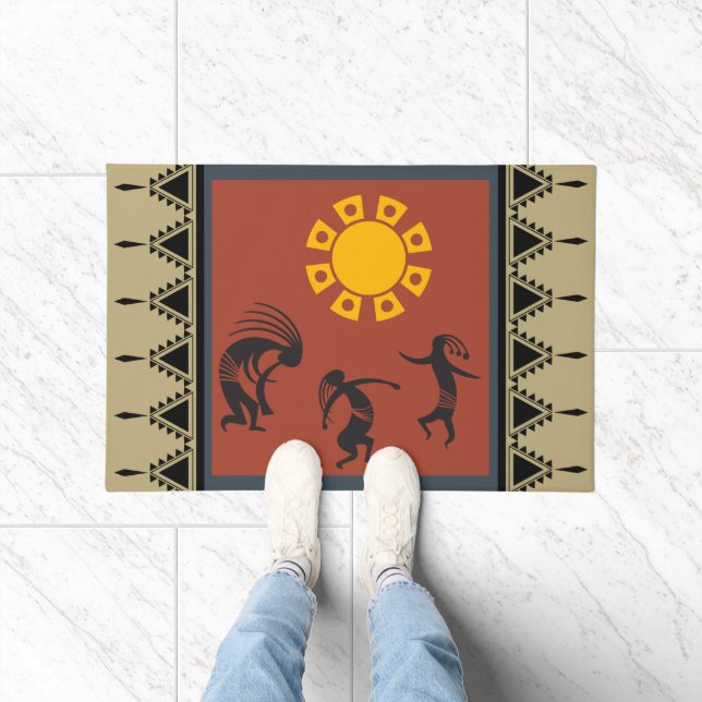 Tapis de sol Kokopelli dansant du Sud-Ouest (Intérieur)