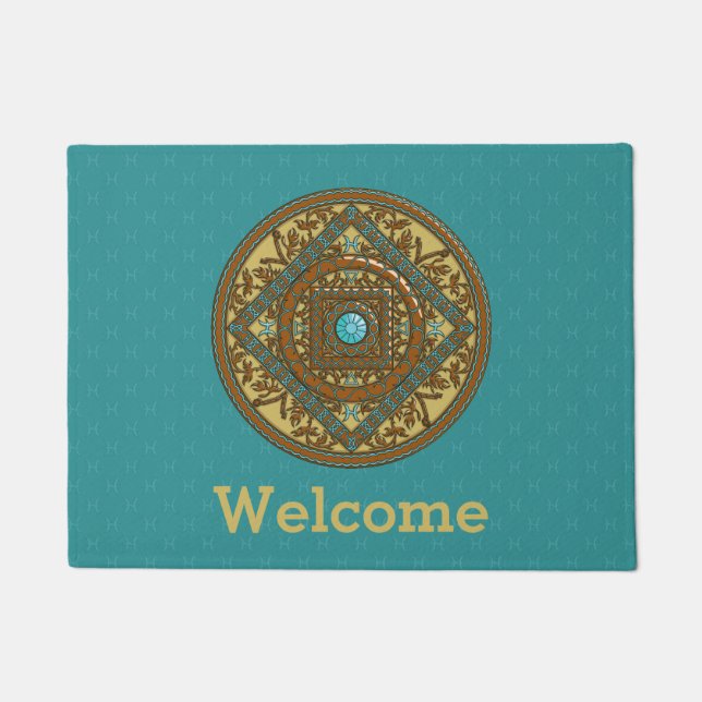 Tapis de sol mandala Poissons (Devant)