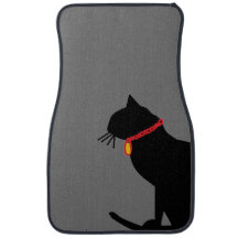 Mat de voiture de chat noir