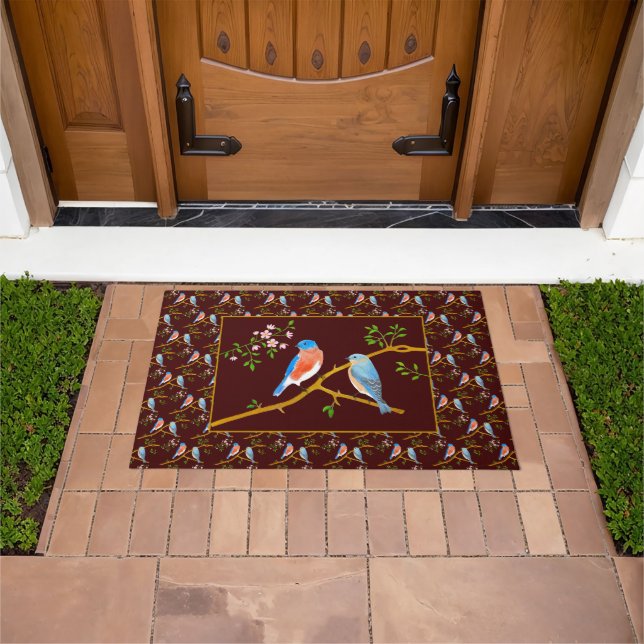 Tapis de sol Merles Bleus Marron Foncé (De plein air)