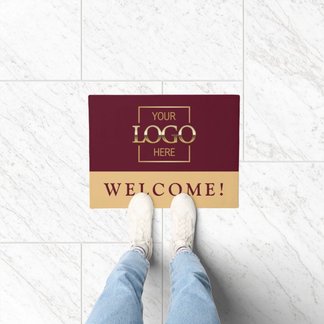 Tapis de sol moderne rouge pour logo promotionnel  (Intérieur)