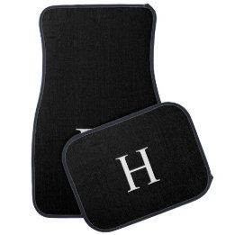 Tapis De Sol Monogramme élégant personnalisé noir