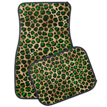 Motif Empreinte de léopard classique, vert et noir