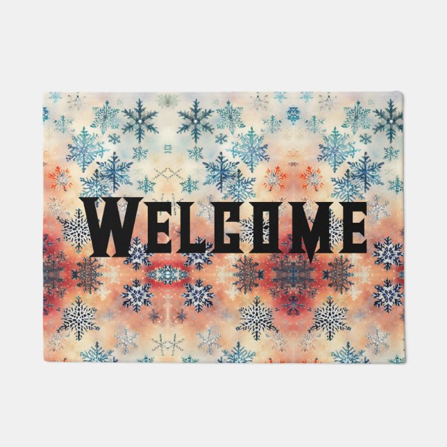 Tapis de sol - Motif Flocons de Neige Vintage (Devant)