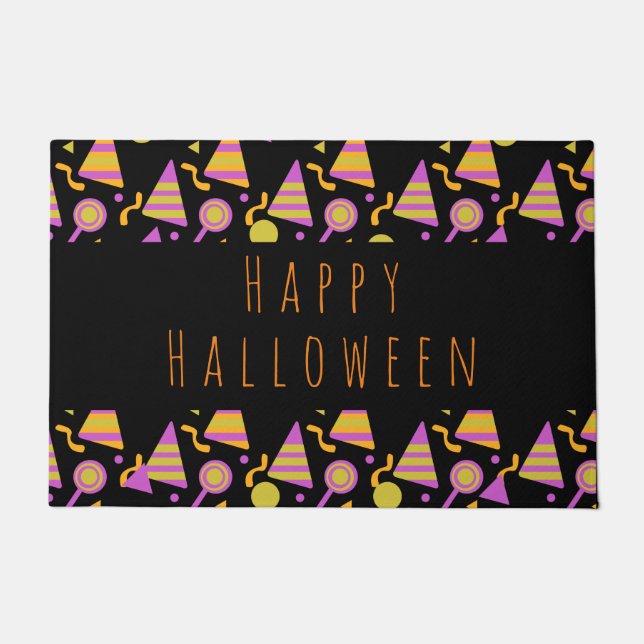 Tapis de sol néon bonbons Happy Halloween (Devant)