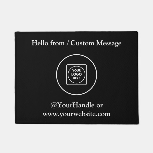 Tapis de sol personnalisé avec logo noir minimalis (Devant)