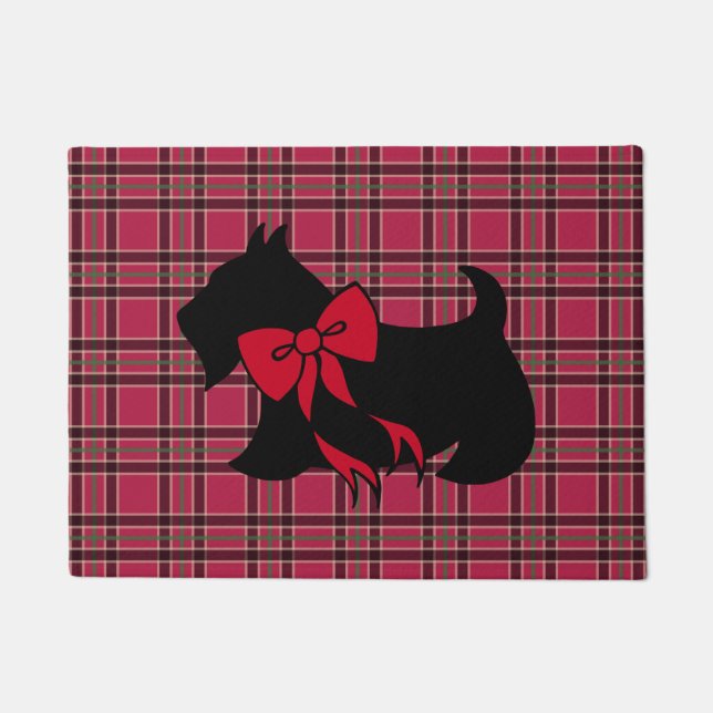 Tapis de sol Scottish Terrier arc pour les Fêtes  (Devant)